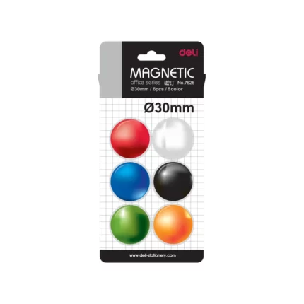 Deli Μαγνητάκια Χρωματιστά 30mm 6 Τεμ.