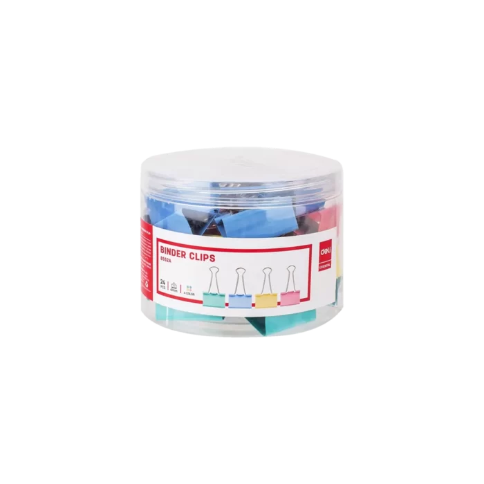 Deli Κλιπς Μεταλλική Πιάστρα 41mm Πολύχρωμα 24τμχ