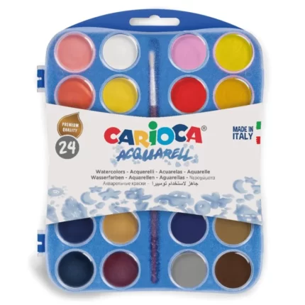 ΥΔΡΟΧΡΩΜΑΤΑ CARIOCA ΣΤΡΟΓΓΥΛΑ 24 χρωμ.