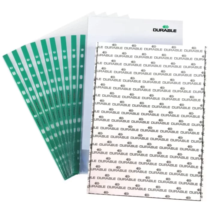 ΖΕΛΑΤΙΝΕΣ DURABLE ΚΡΙΚ ΑΝΩ Α4 GLASS CLEAR (πράσινες τρύπες)