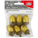 ΔΙΑΚΟΣΜΗΤΙΚΑ ΧΡΙΣΤΟΥΓΕΝΝΩΝ ΒΕΛΑΝΙΔΙΑ GLITTER ΧΡΥΣΑ ΣΕΤ 6τεμ. (2χ3