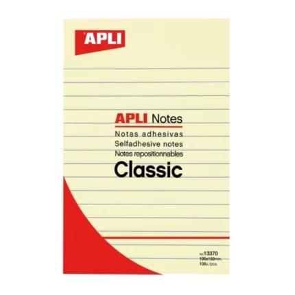 APLI NOTES WITH LINES YELLOW COLOR 150X100MM