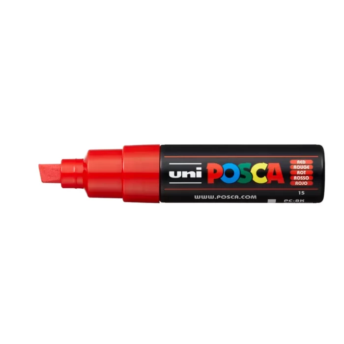 Μαρκαδόρος POSCA CHISEL TIP 8mm Κόκκινο