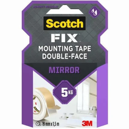 Αυτοκόλλητη Αφρώδης Ταινία Διπλής Όψης 3M Scotch Fix Λευκή 19mmx1.5m