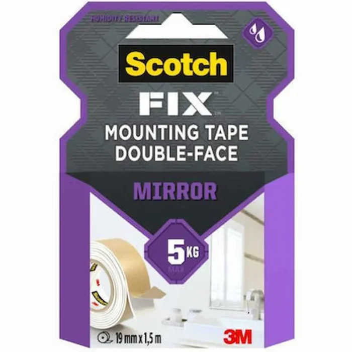Αυτοκόλλητη Αφρώδης Ταινία Διπλής Όψης 3M Scotch Fix Λευκή 19mmx1.5m