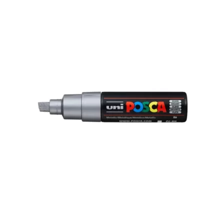 Μαρκαδόρος POSCA CHISEL TIP 8mm Ασημί