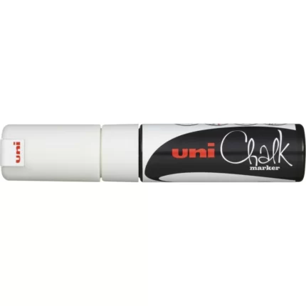 Μαρκαδόρος Υγρής Κιμωλίας Uni Chalk Marker White 8mm