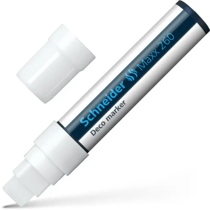 Μαρκαδόρος Υγρής Κιμωλίας Schneider Deco Marker Maxx 260 White