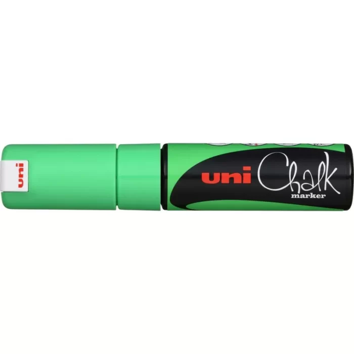 Μαρκαδόρος Υγρής Κιμωλίας Uni Chalk Marker Fluo Green 8mm