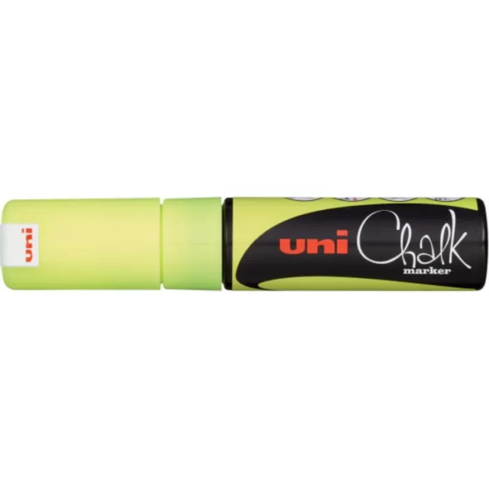 Μαρκαδόρος Υγρής Κιμωλίας Uni Chalk Marker Fluo Yellow 8mm