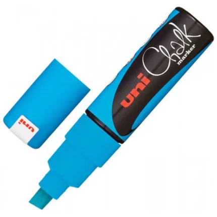 Μαρκαδόρος Υγρής Κιμωλίας Uni Chalk Marker Light Blue 8mm