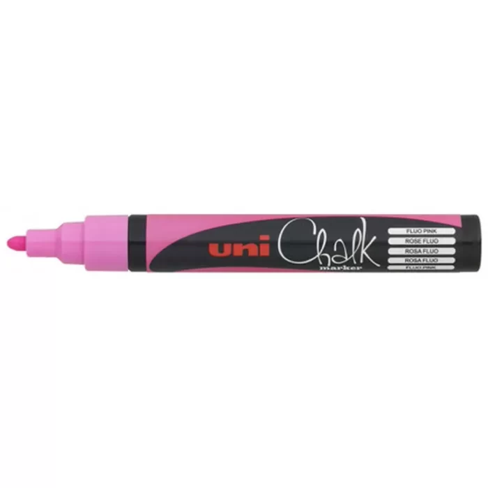 Μαρκαδόρος Υγρής Κιμωλίας Uni Chalk Marker Fluo Pink