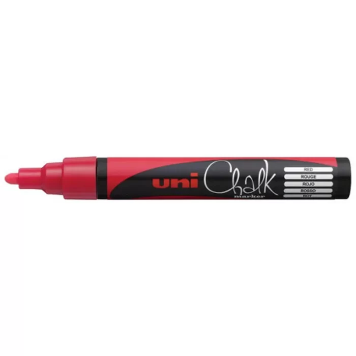 Μαρκαδόρος Υγρής Κιμωλίας Uni Chalk Marker Red
