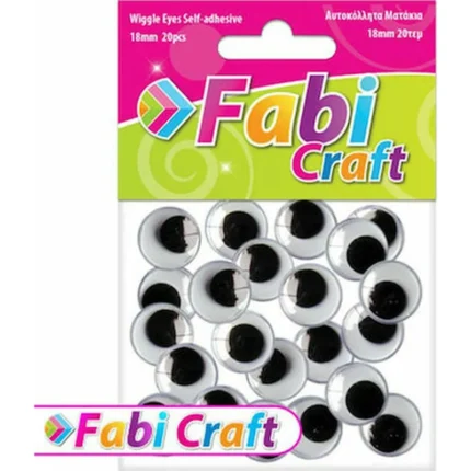 Ματάκια Fabi Χειροτεχνίας Αυτοκόλλητα 18mm 20τμχ